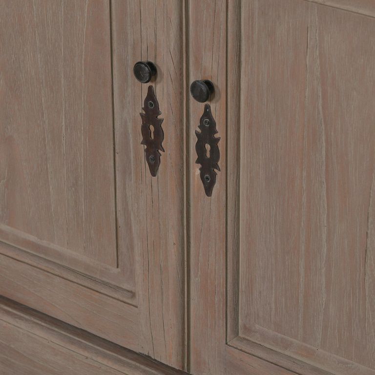 White Cedar Wood Display Cabinet with Ladder - Extra Large - Curved