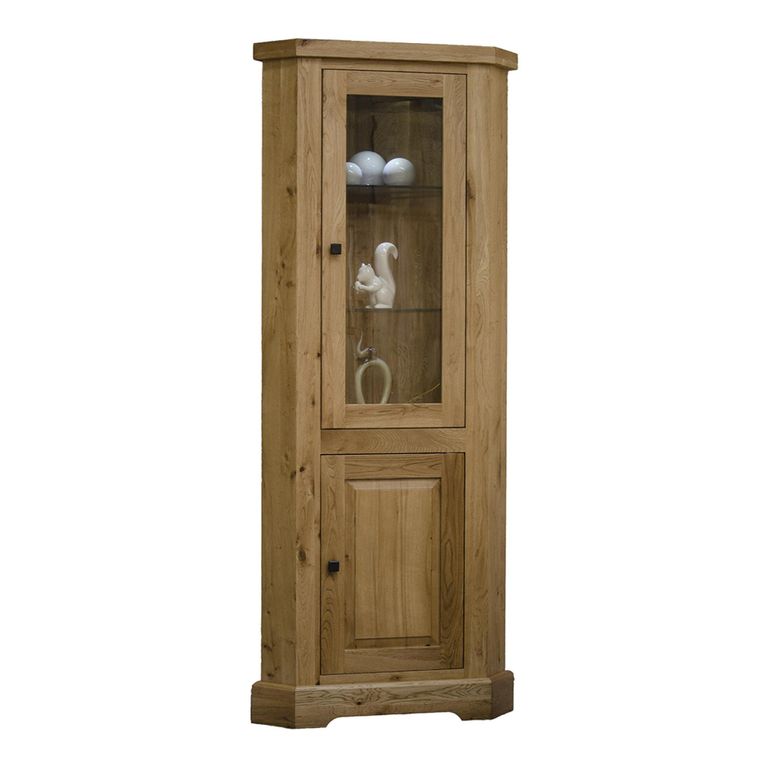 Deluxe Corner Display Unit - 2 Door - Oak