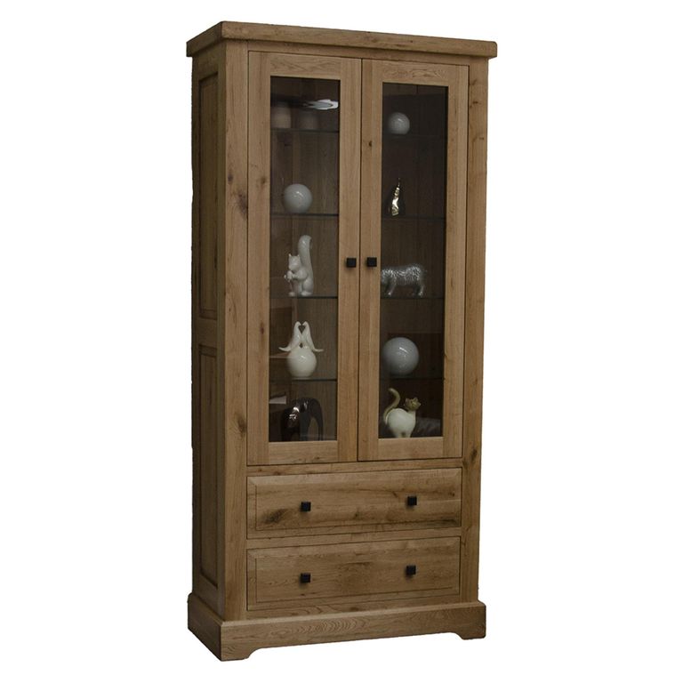 Deluxe Display Cabinet - 2 Door - Oak