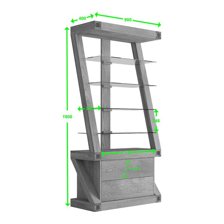 Z Designer Display Cabinet - Oak