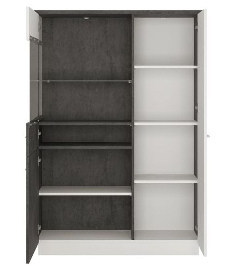 Zingaro Grey and White Low Display Cabinet - LHF