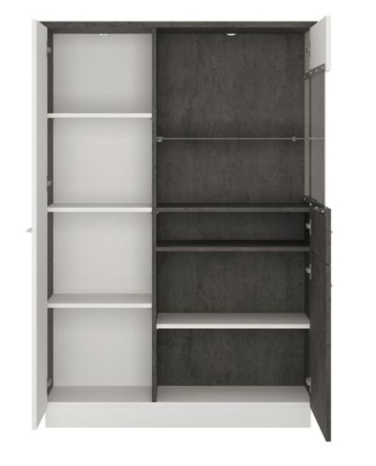 Zingaro Grey and White Low Display Cabinet - RHF