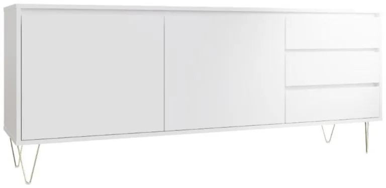 Monaco Sideboard - 2 Door - 3 Drawer - White
