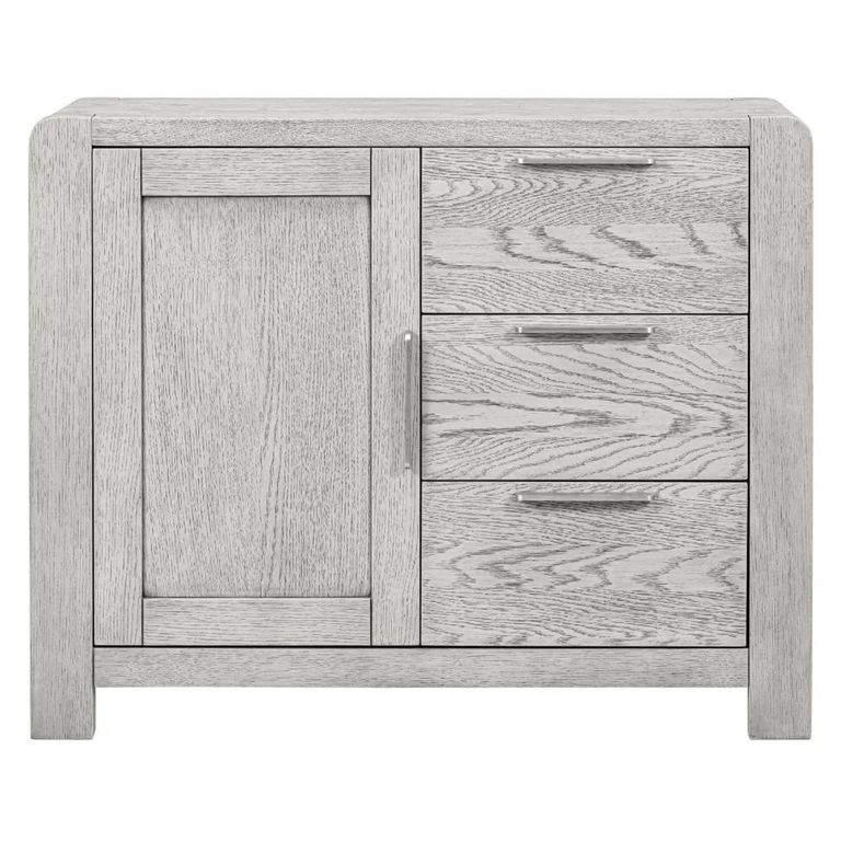 Amsterdam Small Sideboard - 1 Door - Grey Washed Oak - 98.5cm