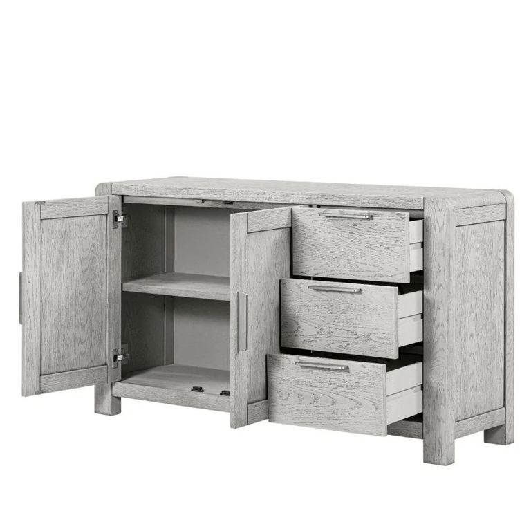 Amsterdam Medium Sideboard - 2 Door - Grey Washed Oak - 140cm