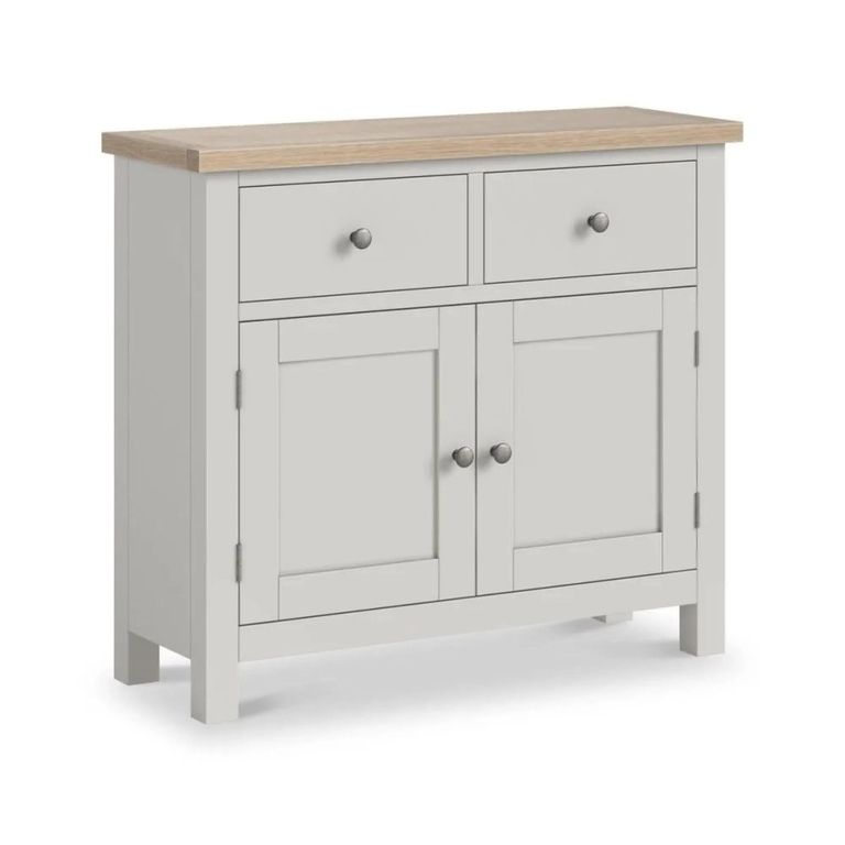 Modern Medium Sideboard - 90cm - 2 Door - Grey Painted