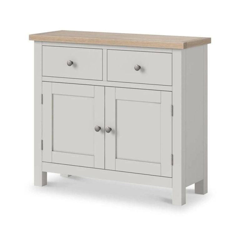 Modern Medium Sideboard - 90cm - 2 Door - Grey Painted