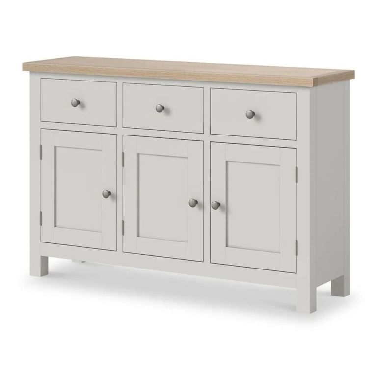 Modern Large Sideboard - 120cm - 3 Door - Grey Painted