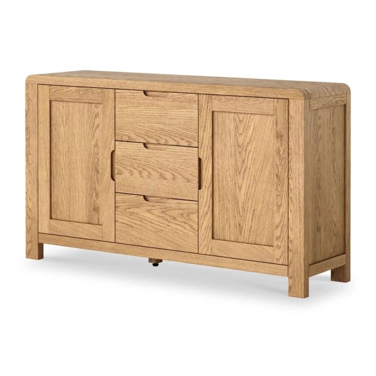Thurlestone Curved Medium Sideboard - 2 Door - Oak - 130cm