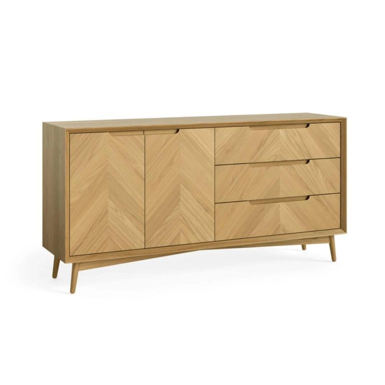 Valencia Herringbone Medium Sideboard - 2 Door - Oak - 150cm