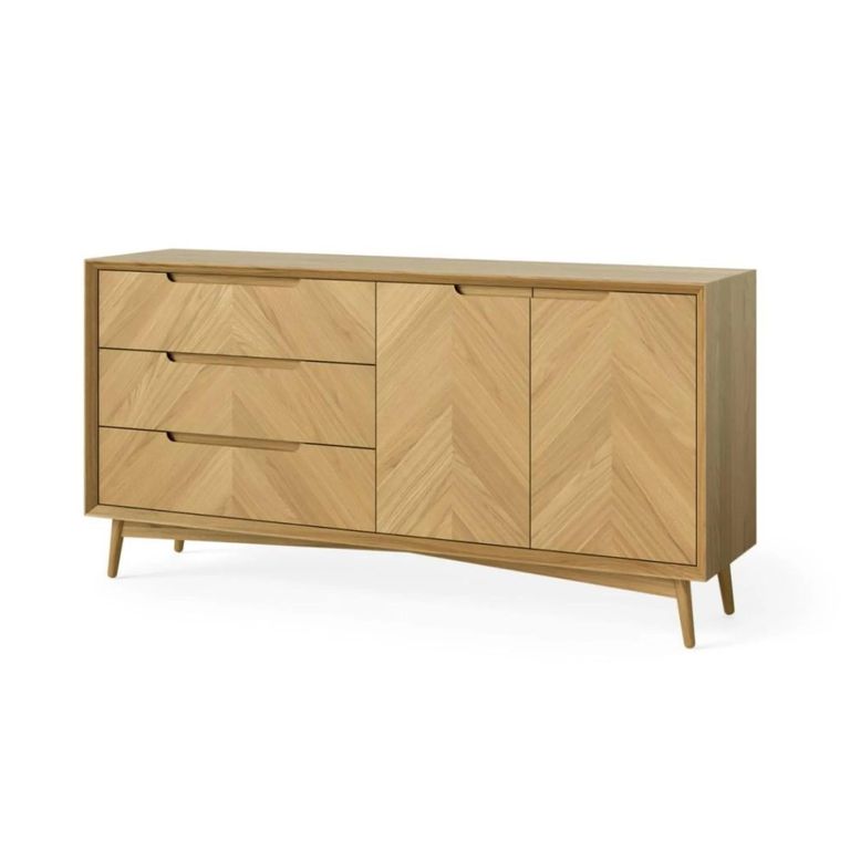Valencia Herringbone Medium Sideboard - 2 Door - Oak - 150cm