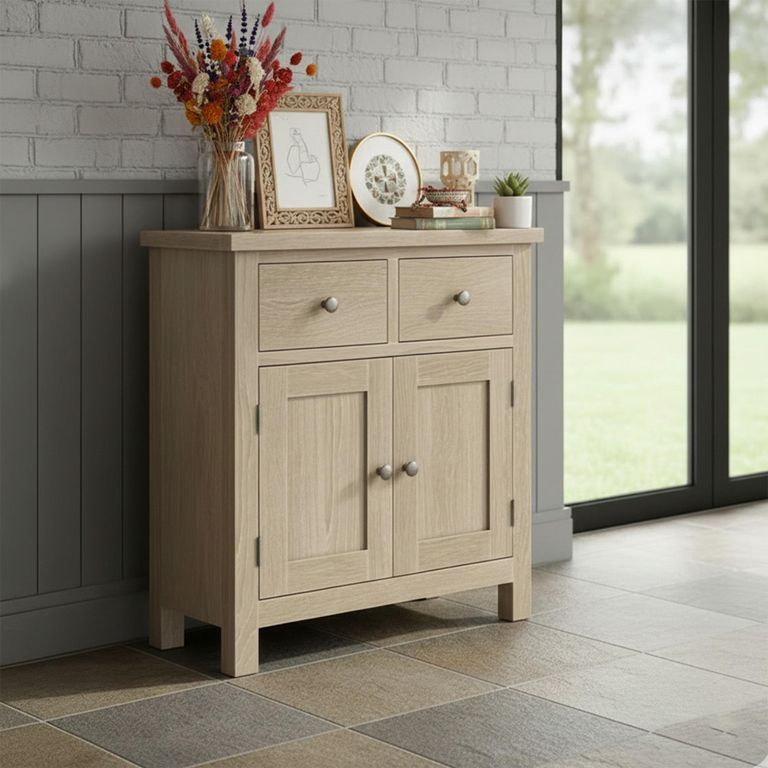 Modern Country Oak - Small Sideboard - 75cm - 2 Door