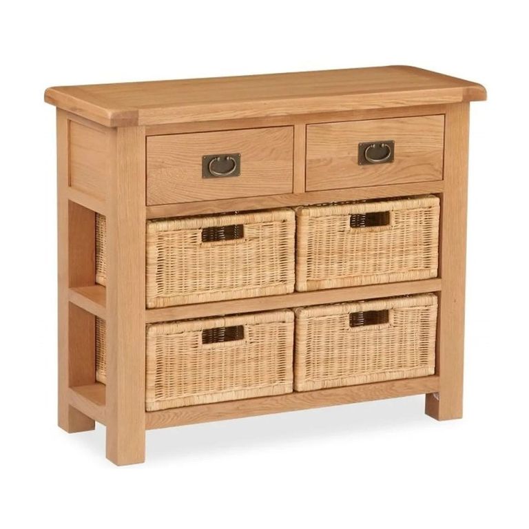 Salisbury Premium Small Sideboard - with Baskets - Oak - 100cm