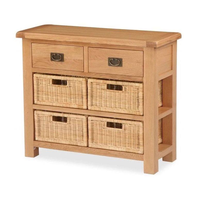 Salisbury Premium Small Sideboard - with Baskets - Oak - 100cm