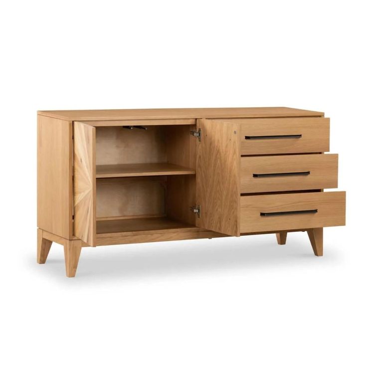 Viento Sunburst Medium Sideboard - 2 Door - Oak - 145cm