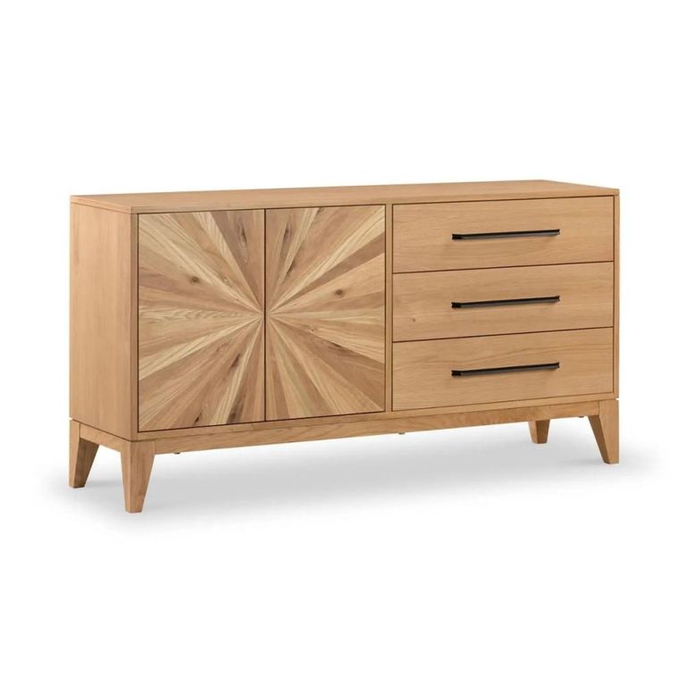 Viento Sunburst Medium Sideboard - 2 Door - Oak - 145cm