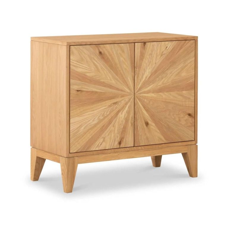 Viento Sunburst Small Sideboard - 2 Door - Oak - 80cm