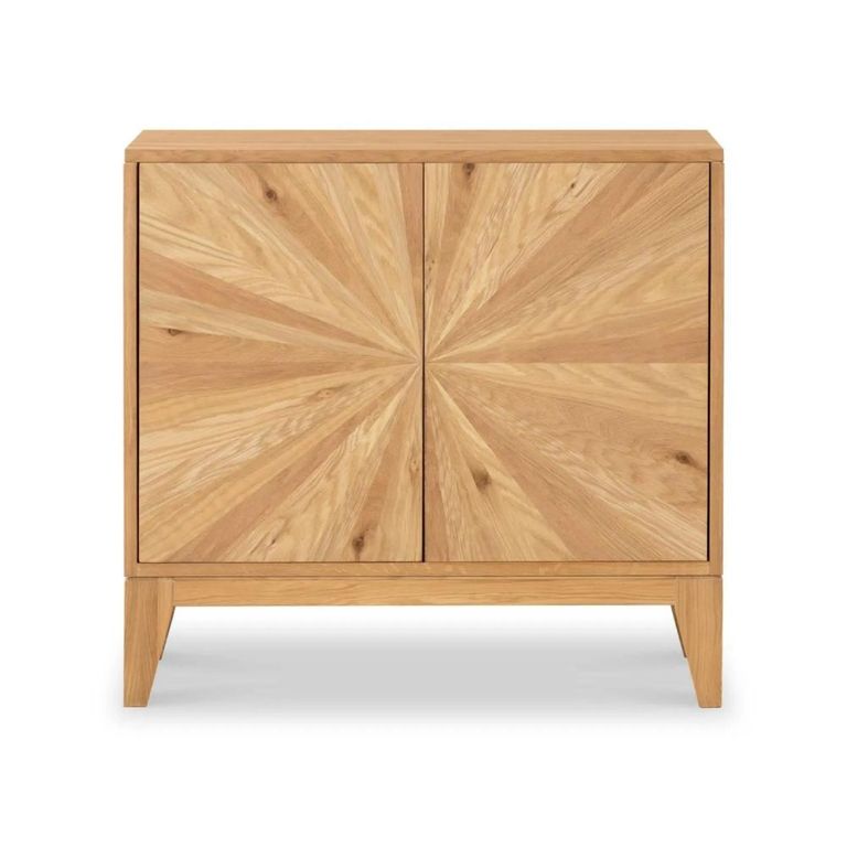 Viento Sunburst Small Sideboard - 2 Door - Oak - 80cm