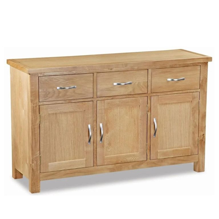 New Trinity Medium Sideboard - 130cm - 3 Door - Natural Oak