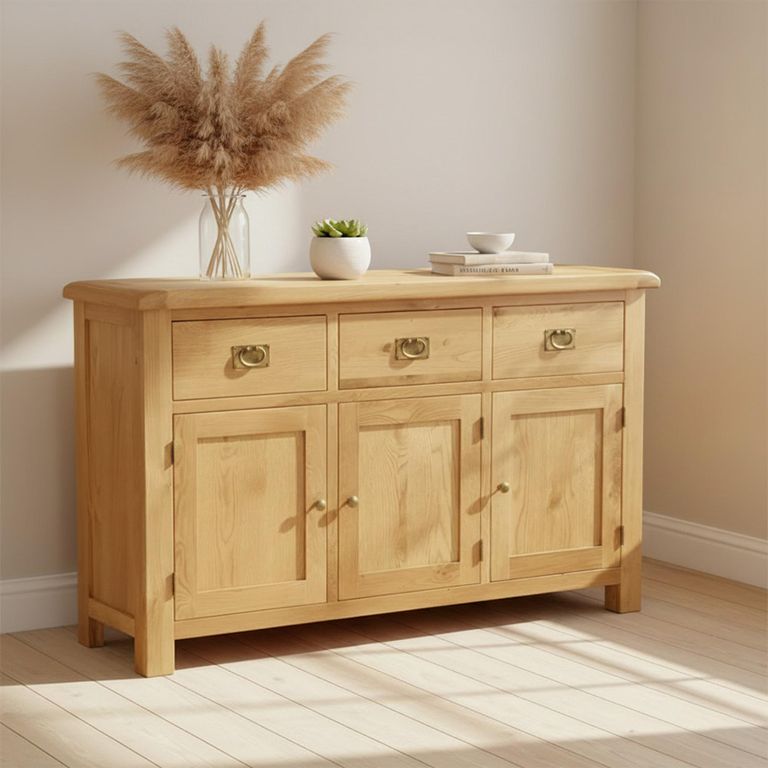Salisbury Premium Medium Sideboard - 3 Door - Oak - 147cm