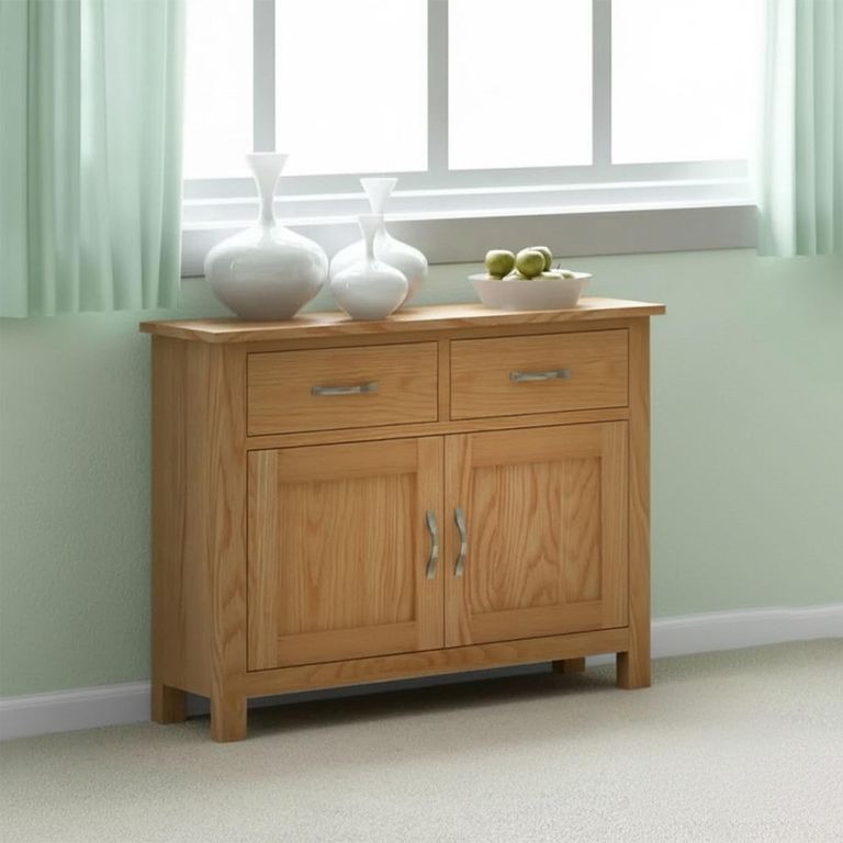 New Trinity Small Sideboard - 100cm - 2 Door - Natural Oak