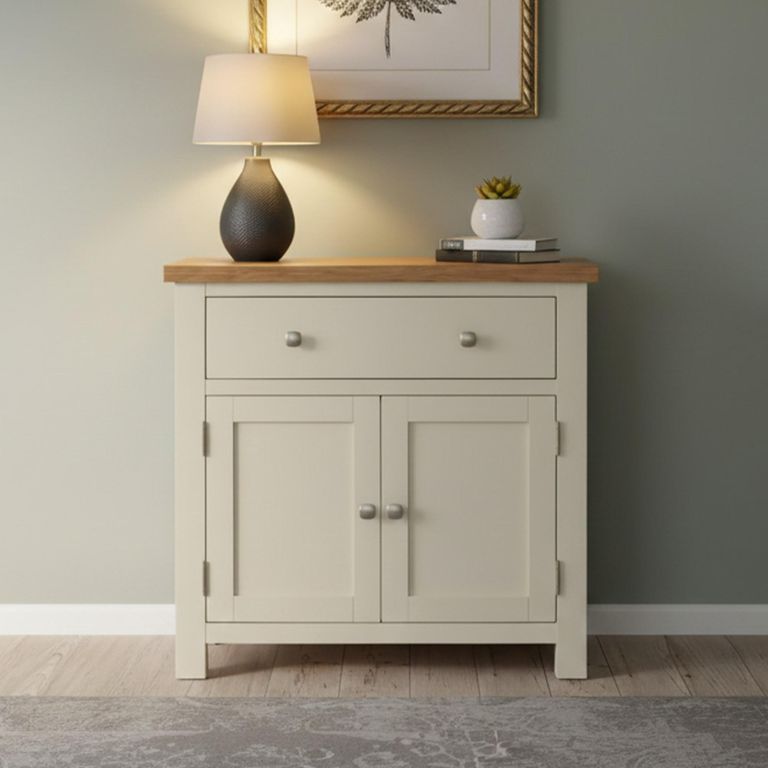 Lundy Compact Sideboard - 2 Door - 80cm - Ivory Painted