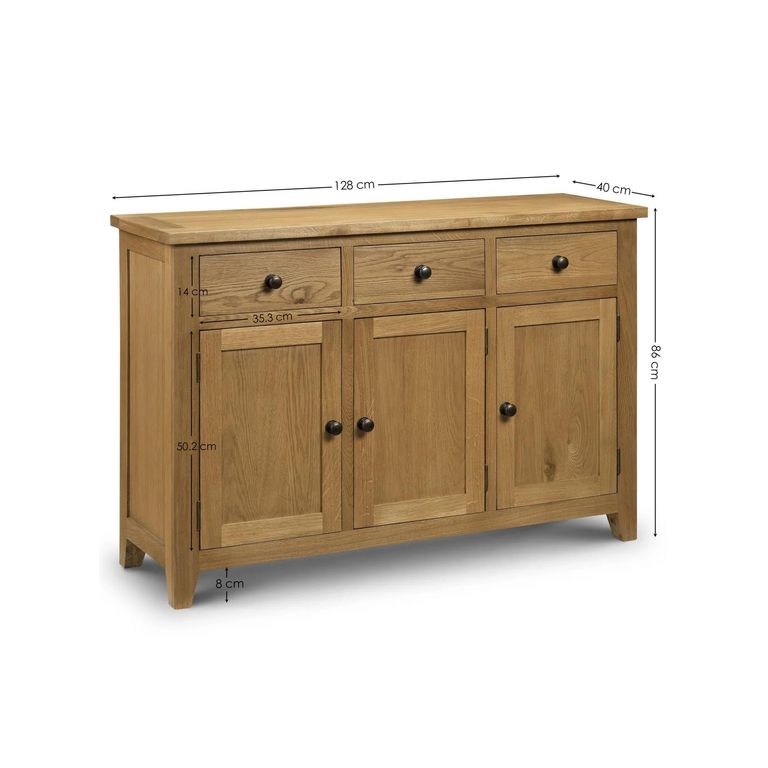 Astoria Oak Sideboard - 3 Door - Medium