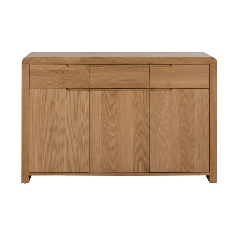 Curve Sideboard - 130cm - 3 Door - Medium - Oak