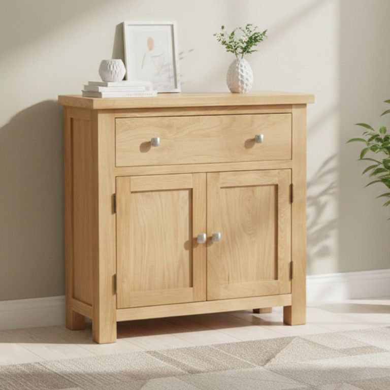 Appleby Compact Sideboard - 80cm - 2 Door - Oak
