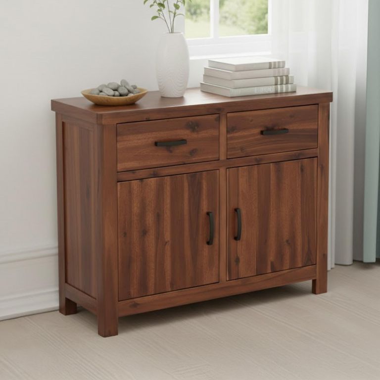 Andorra Small Sideboard - 105cm - 2 Door - Dark Acacia
