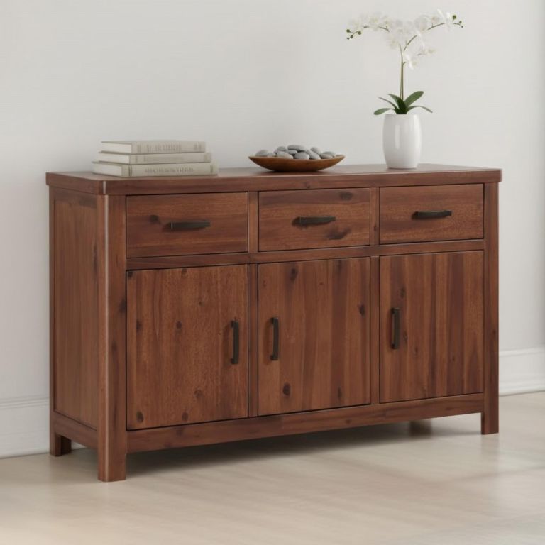 Andorra Medium Sideboard - 135cm - 3 Door - Dark Acacia