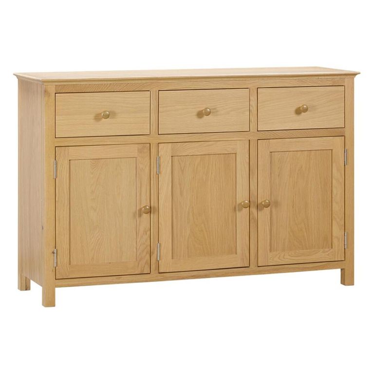 Arlington Medium Sideboard - 130cm - 3 Door - Oak