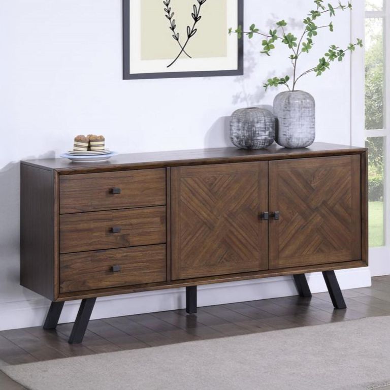 Nevada Large Sideboard - 164cm - 2 Door - Parquet Style Wood