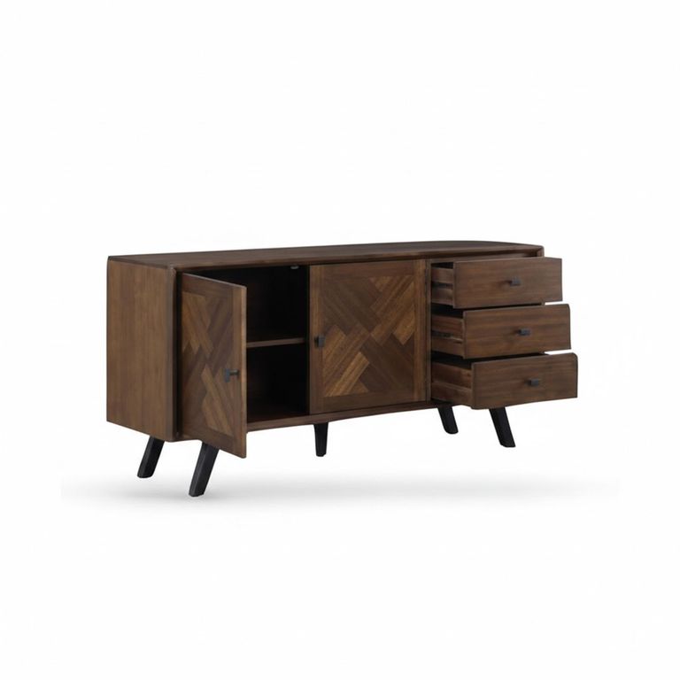 Nevada Large Sideboard - 164cm - 2 Door - Parquet Style Wood