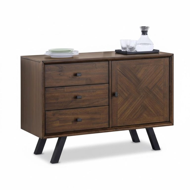 Nevada Small Sideboard - 111cm - Parquet Style Wood