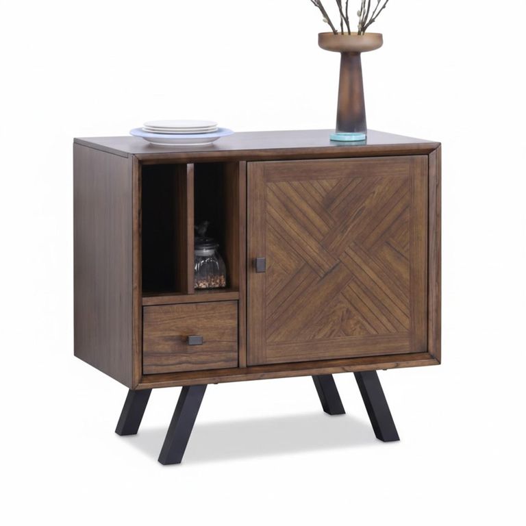 Nevada Small Sideboard - 85cm - Parquet Style Wood