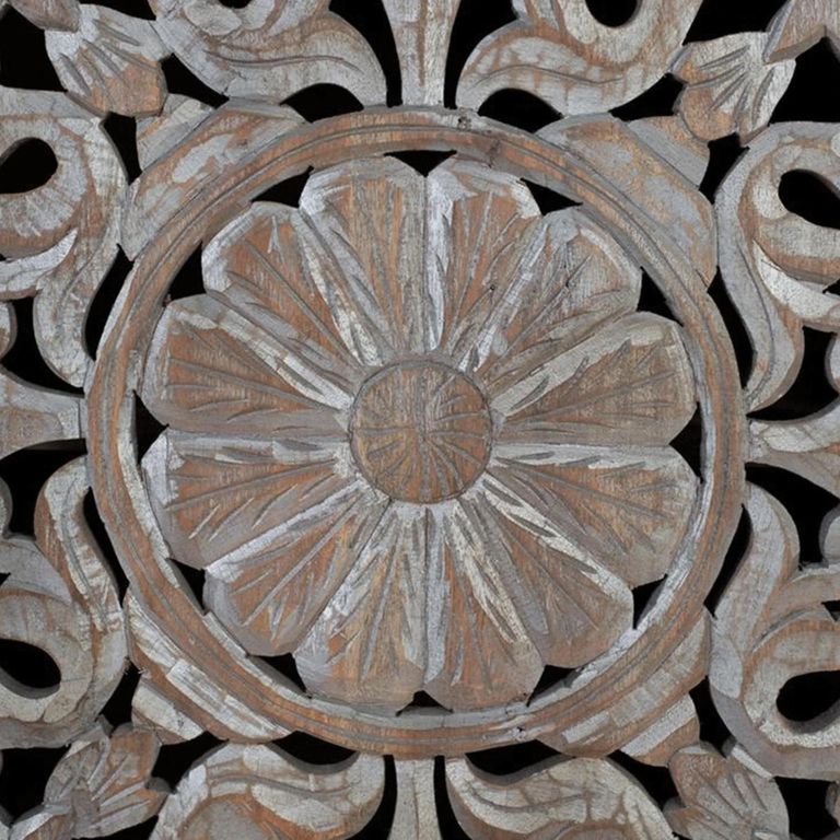 Clearance - Edith Sideboard - 100cm - 2 Door - Small - Grey - Carved Mango Wood - FSS16547