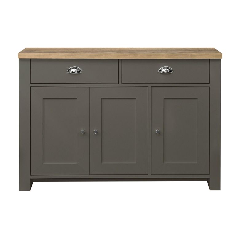 Highgate Medium Sideboard - 3 Door - Dark Grey Painted