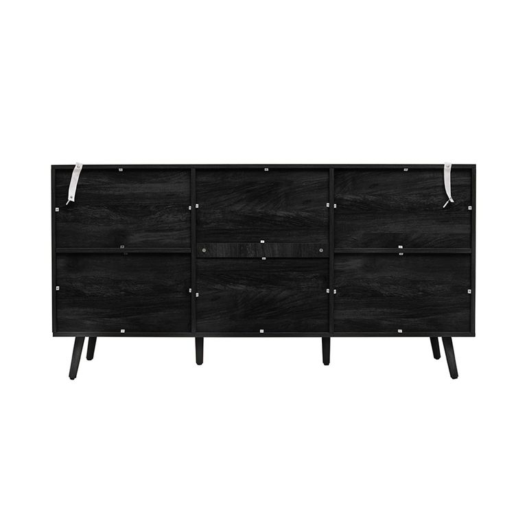 Noah Medium Sideboard - 150cm - 2 Door - Black and Rattan