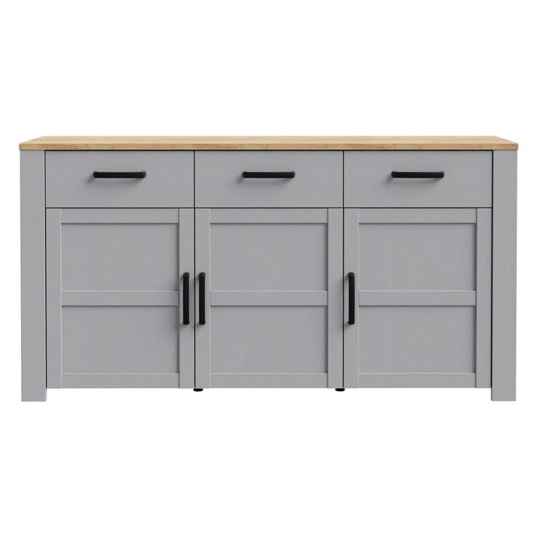 Bohol Sideboard - 3 Door - 3 Drawer - Large - Grey