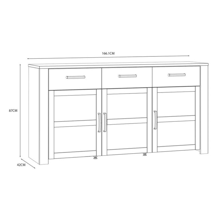 Bohol Sideboard - 3 Door - 3 Drawer - Large - White
