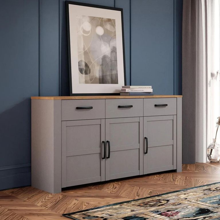 Bohol Sideboard - 3 Door - 3 Drawer - Large - Grey