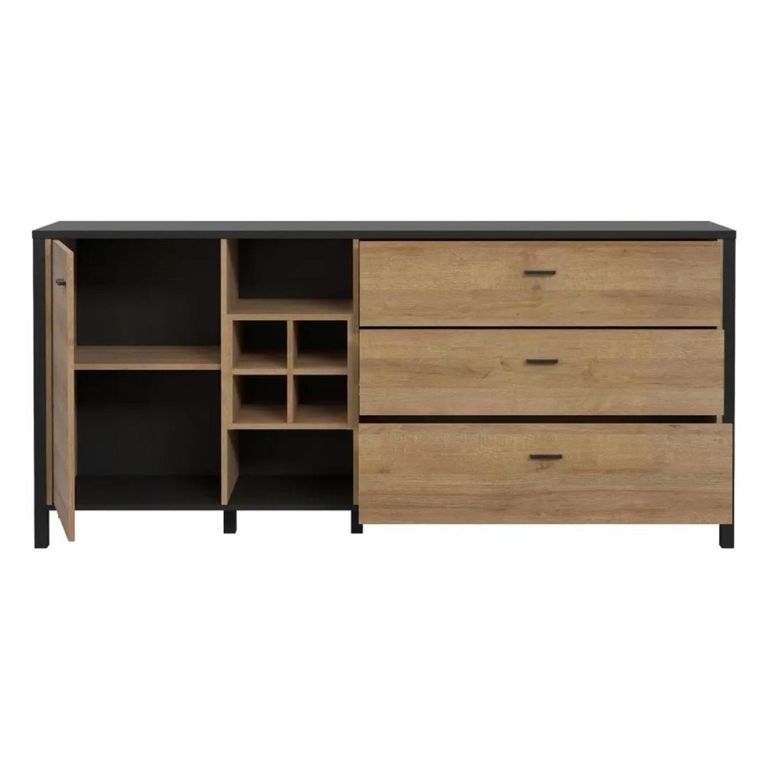 High Rock Sideboard - 1 Door - 3 Drawer - Extra Large - Oak