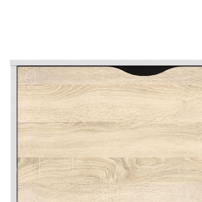 Oslo Sideboard - 2 Door - 3 Drawer - Medium - White and Oak