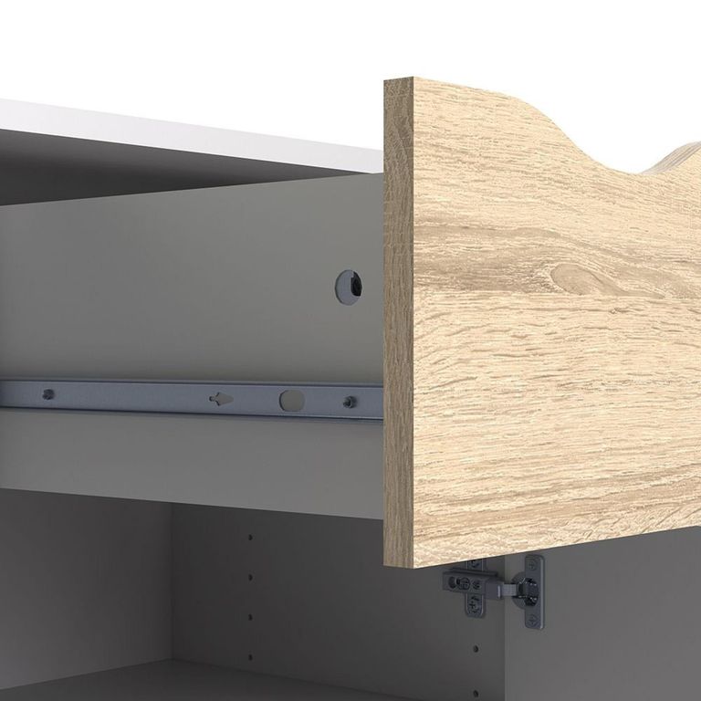 Oslo Sideboard - 2 Door - 1 Drawer - Small - White and Oak