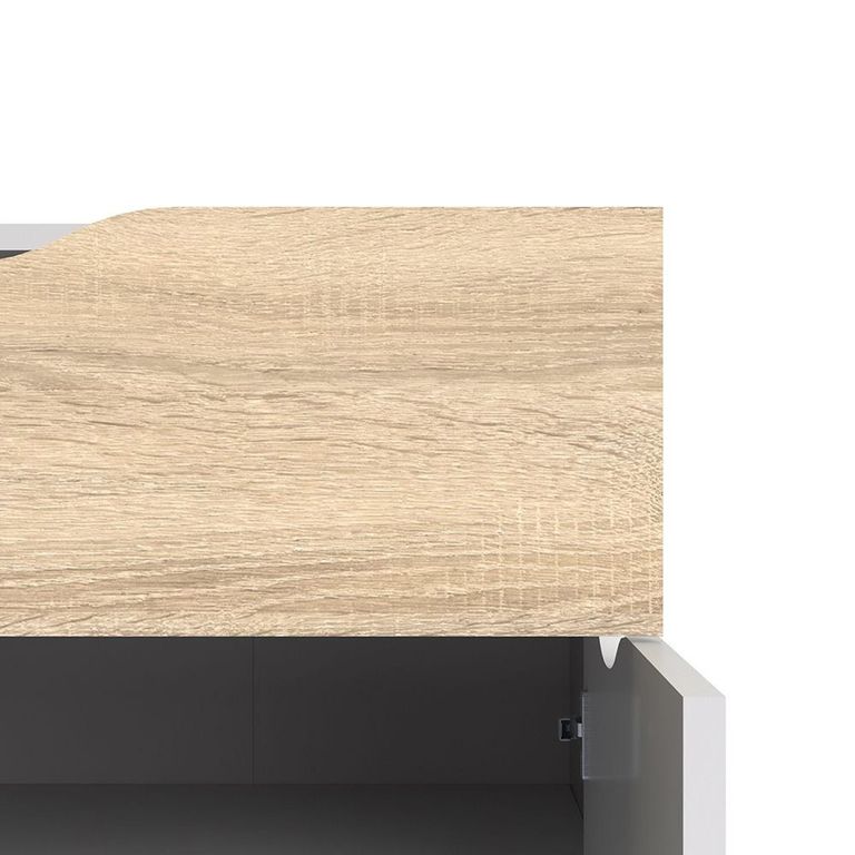 Oslo Sideboard - 2 Door - 1 Drawer - Small - White and Oak
