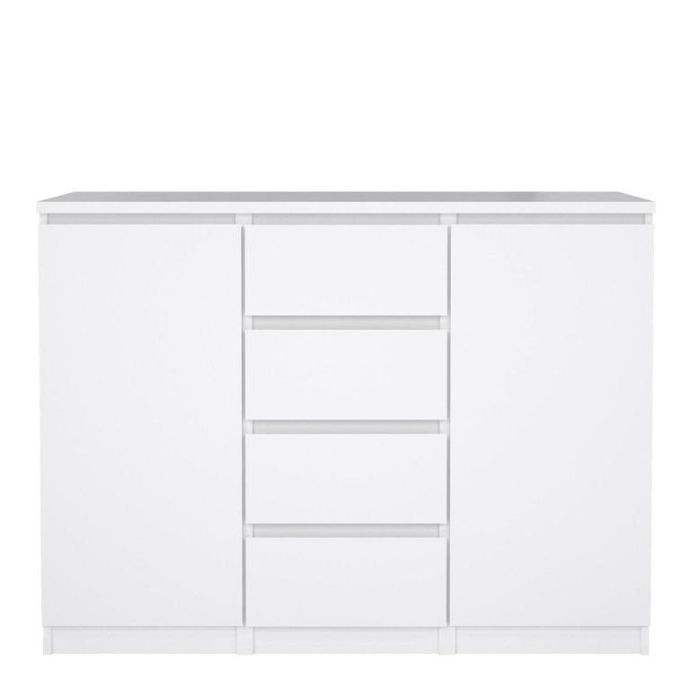 Naia Sideboard - 2 Door - 4 Drawer - Medium - White High Gloss