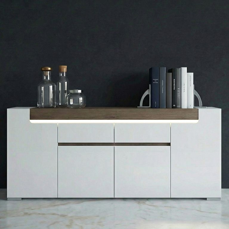Toronto Sideboard - 4 Door - 2 Drawer - Extra Large - White High Gloss