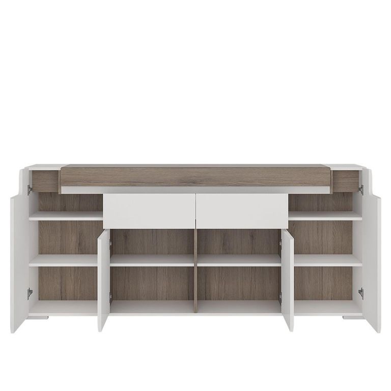 Toronto Sideboard - 4 Door - 2 Drawer - Extra Large - White High Gloss