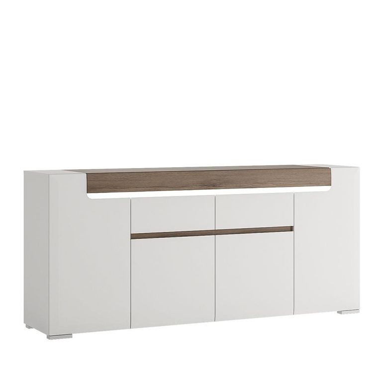 Toronto Sideboard - 4 Door - 2 Drawer - Extra Large - White High Gloss